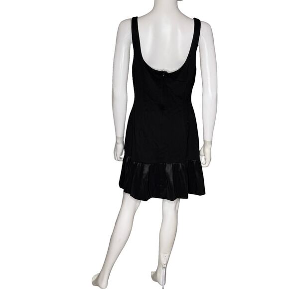 ADRIANNA BY ADRIANNA PAPELL Ponte Taffeta Drop Waist Flounce Dress Black Sz 12 - Picture 6 of 10
